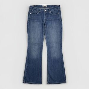 Levis 518 Jeans Juniors 9 Superlow Bootcut Blue Denim Stretch Measures 32 x 30.5